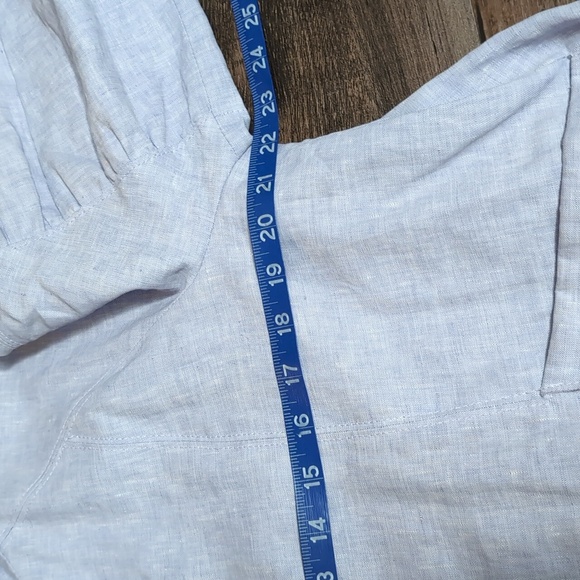 Armani Collection Linen Jacket • Swing Bubble Sleeve • Size 12 • Baby Blue - Picture 13 of 16